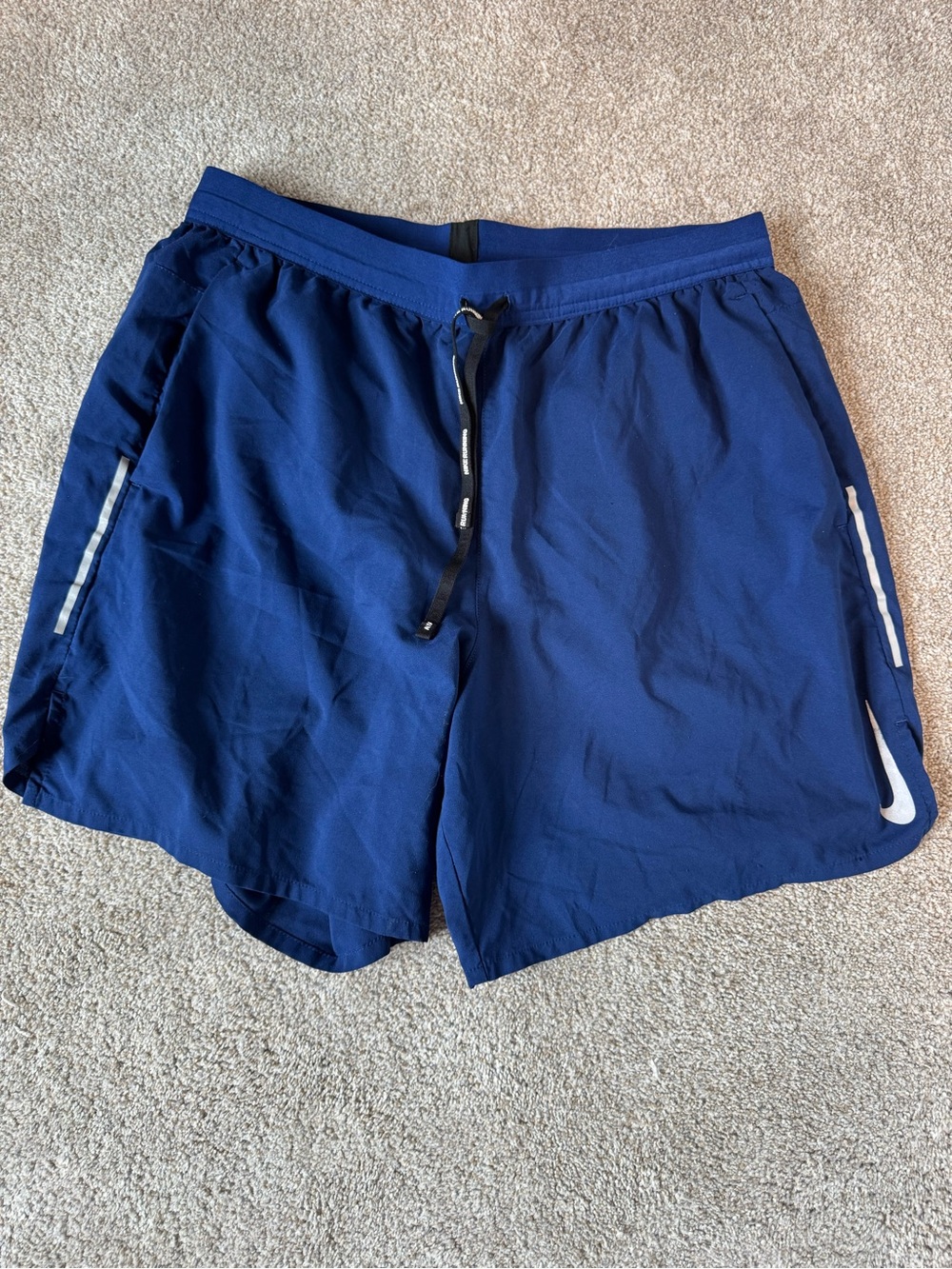 Nike Men’s Navy Athletic Shorts with White Swoosh